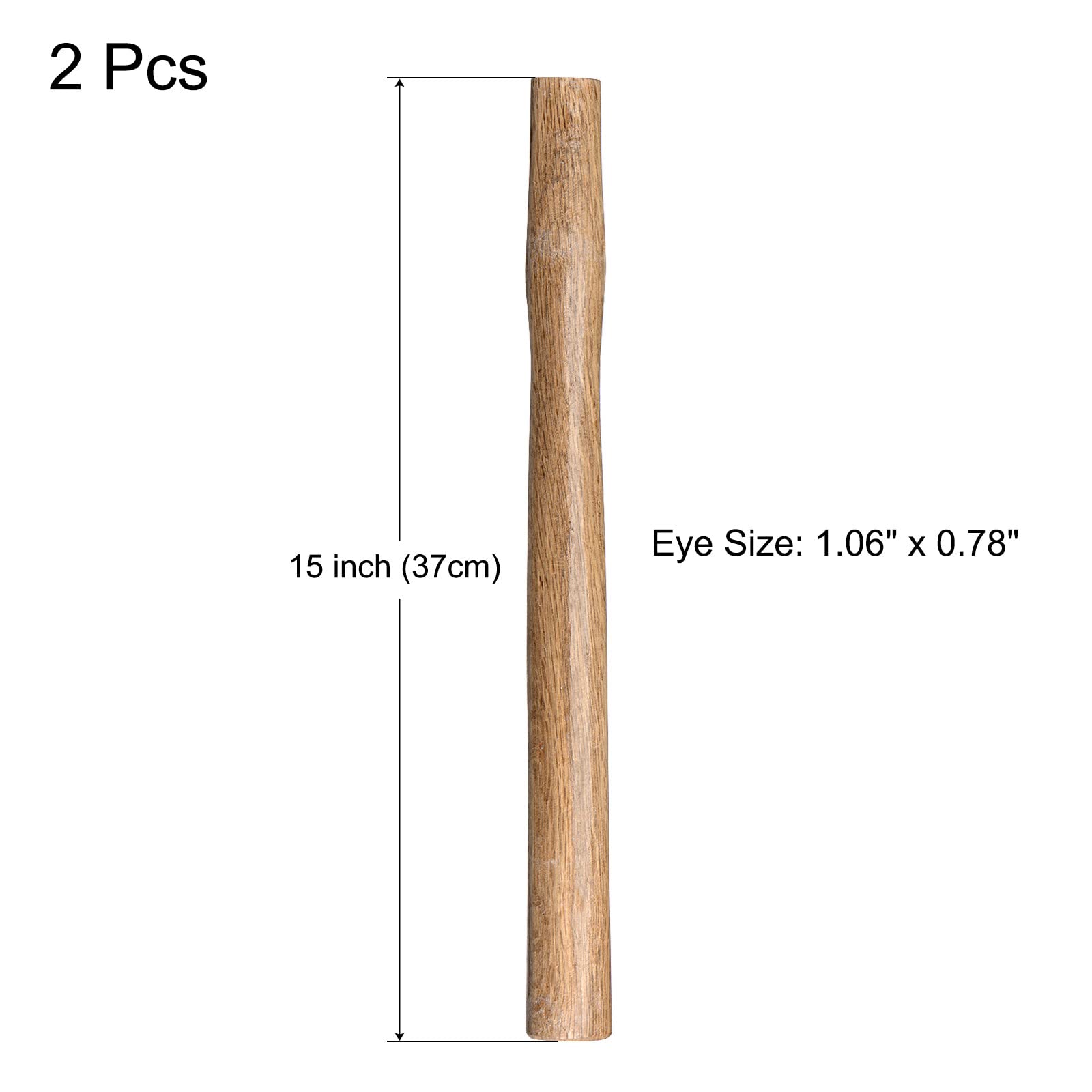 uxcell oak hammer handle with oval eye, ergonomic design for reduced fatigue.