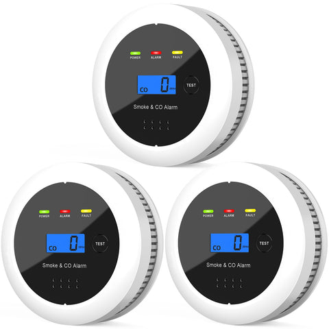UxmCruxial 2in1 detector front view with combined smoke and CO alert for quick protection.