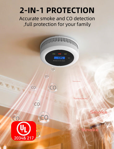 UxmCruxial dual-sensor unit provides reliable smoke and CO detection.