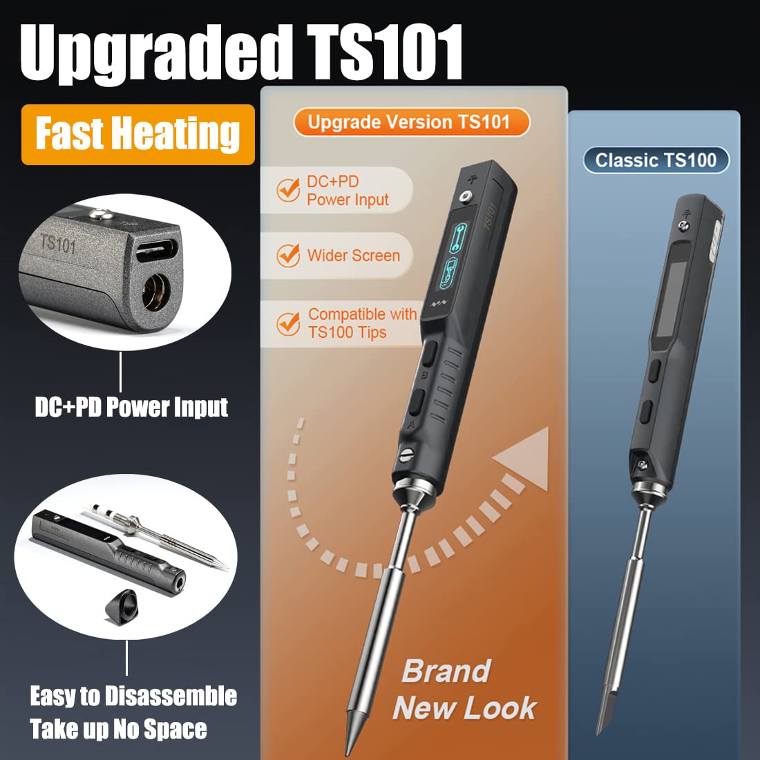 UY CHAN TS101 boost heating function provides rapid heat for quick component work.