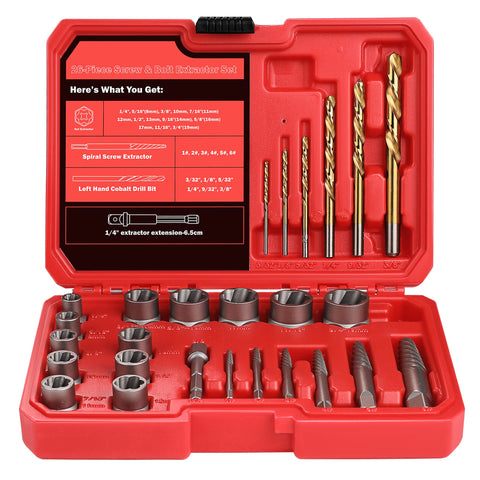UYECOVE 30-piece spiral extractor set removes stripped bolts with precision