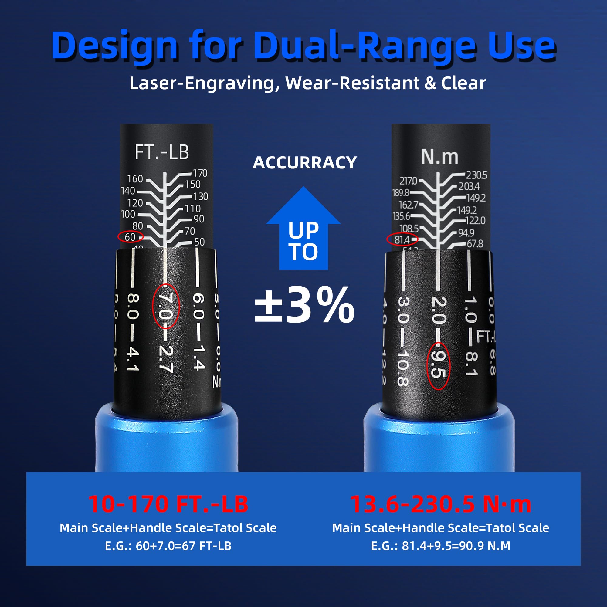 UYECOVE 72-tooth ratcheting head delivers smooth five-degree torque increments.