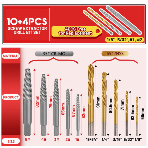 UYECOVE left-hand drill bits shown for stuck fasteners.