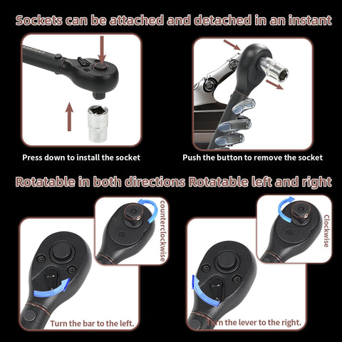 UYECOVE 3/8 universal joint drives access to hard to reach plugs
