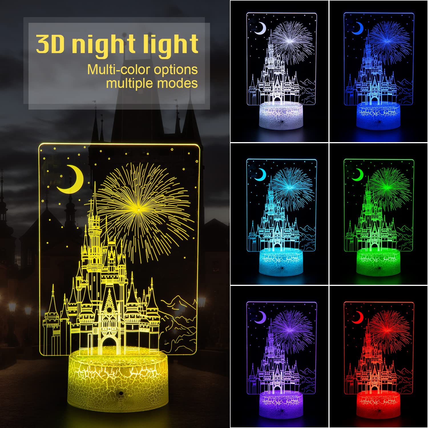 Uyeyuy smart-touch castle night light with easy access controls