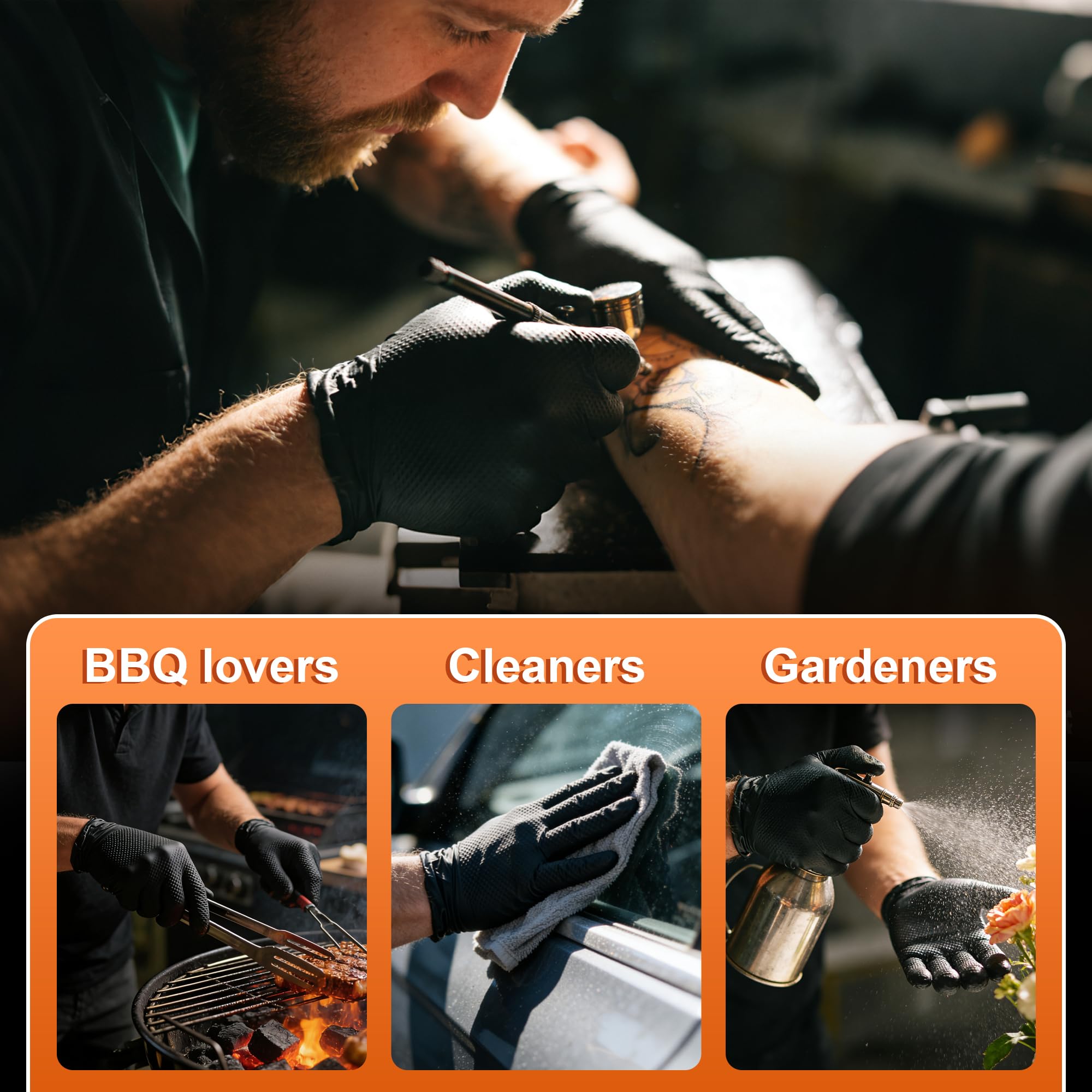 UYKKE nitrile gloves for food handling with reliable grip and protection.