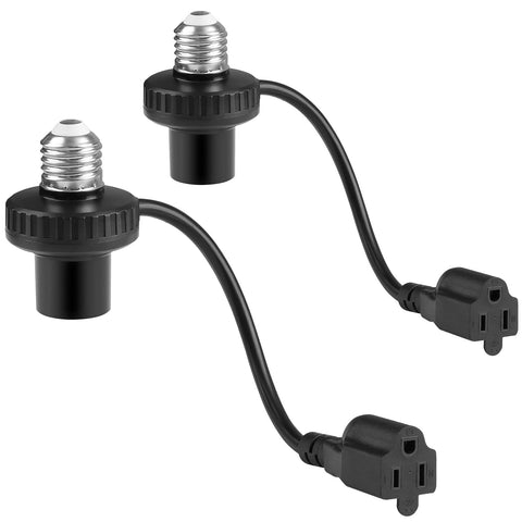 UYODM 2-pack 3-in-1 light socket adapter front view showing versatile power expansion