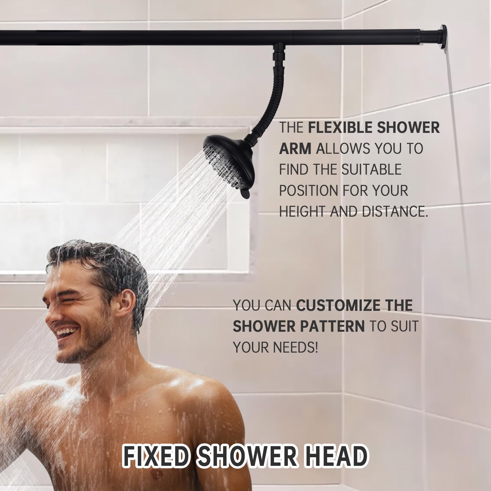 V-Frankness fixed shower heads operate with handheld for versatile flow options