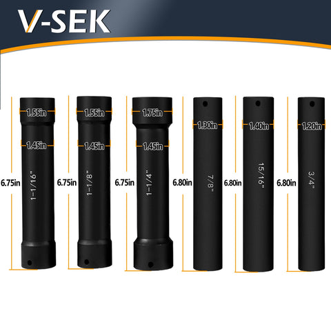 V-SEK extended length 1-1/4 in socket for deep bolt access.