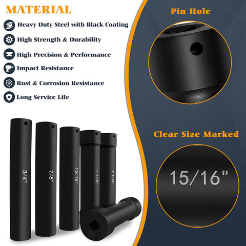 V-SEK extended length 1-1/8 in socket for high torque tasks.