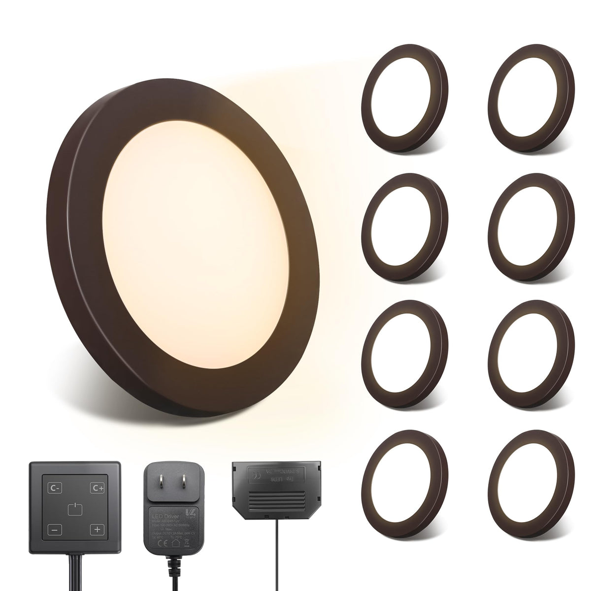 V4light LED puck light ultra-thin 6mm blends with cabinetry while delivering bright, even illumination.
