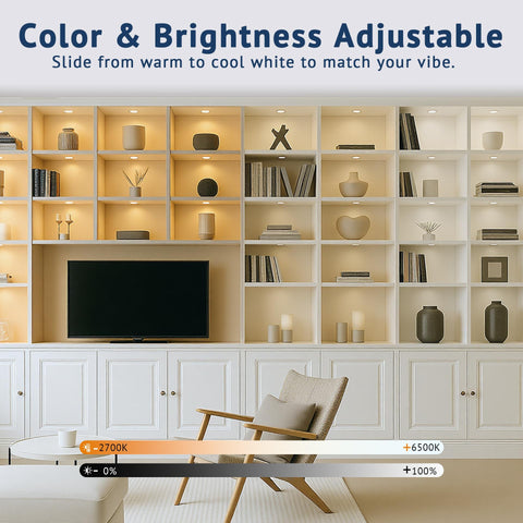 V4light puck light with touch dimmer lets you adjust mood from warm to bright.