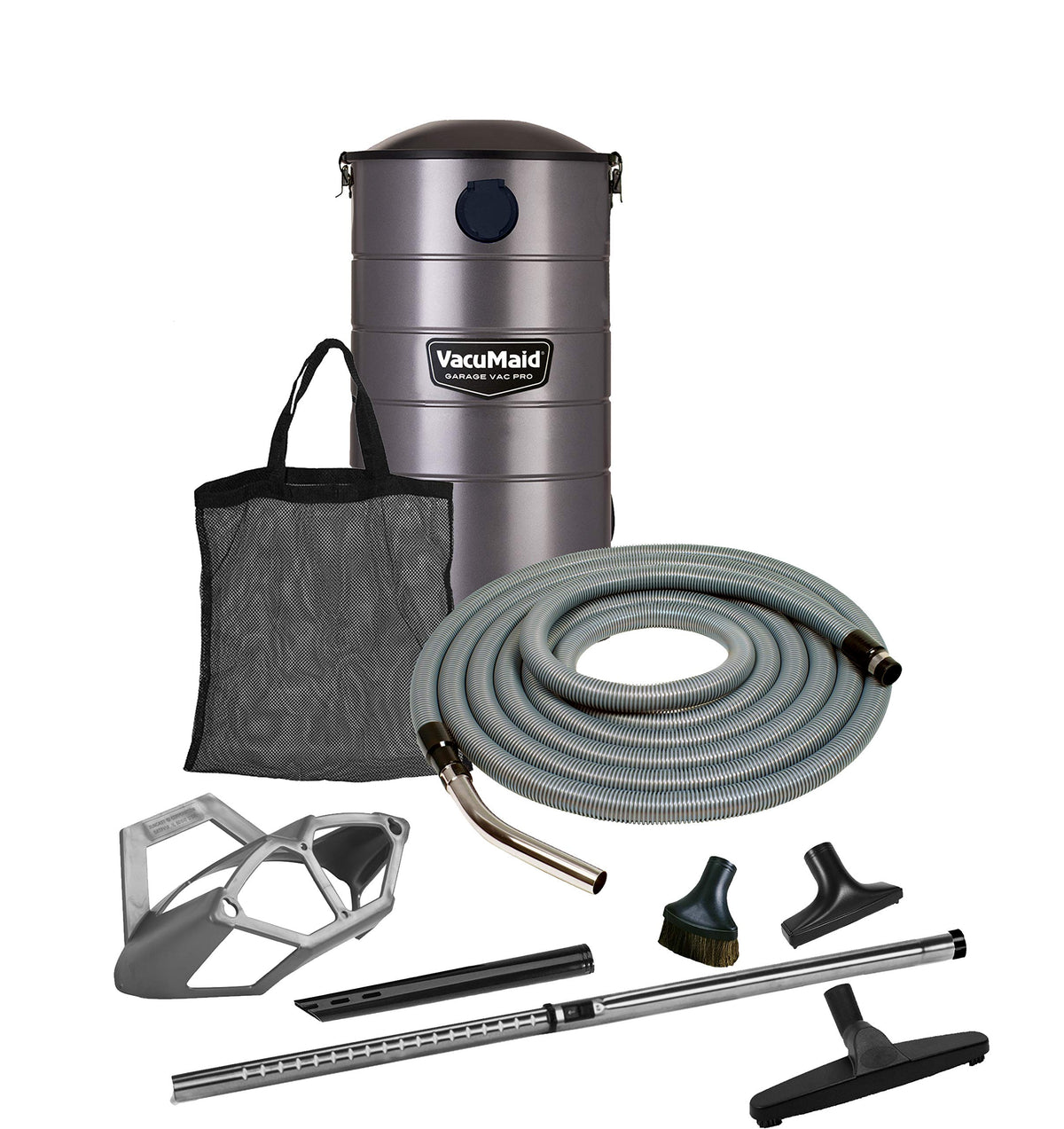 VacuMaid GV50PRO wall mount keeps the unit secure and accessible in the garage.