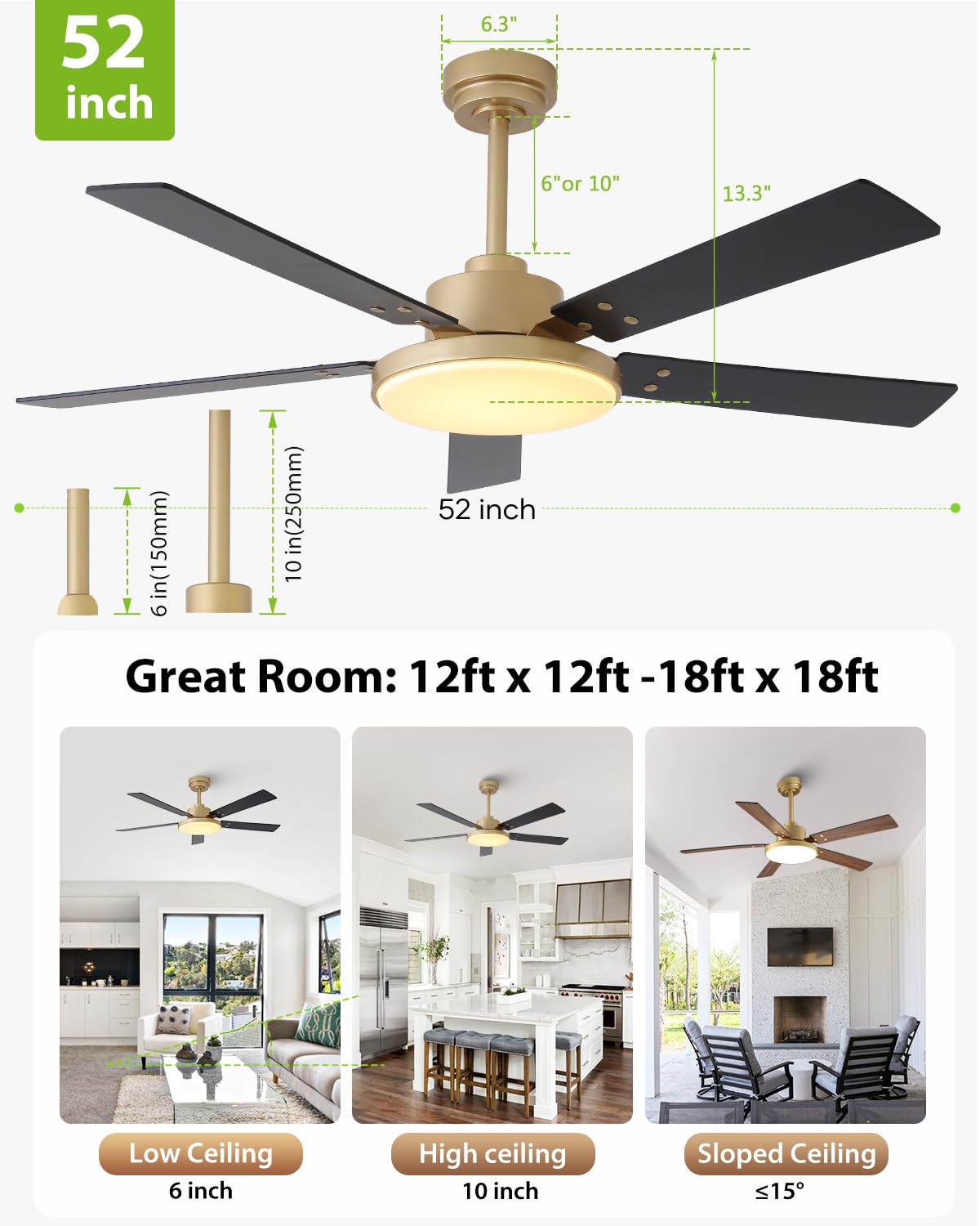 Vaczon high airflow up to 4896 CFM for improved room circulation.