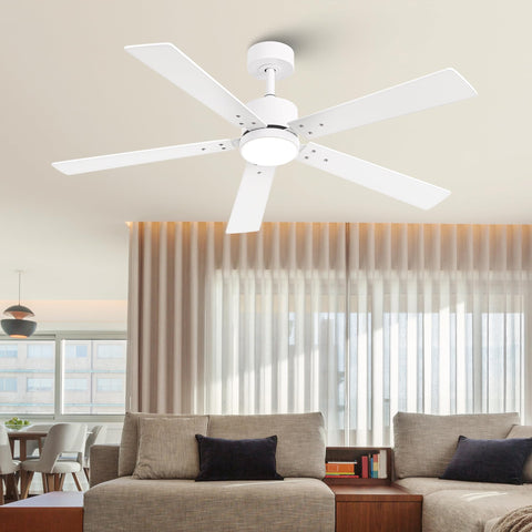 Vaczon ceiling fan with lights and remote in white finish for bedrooms