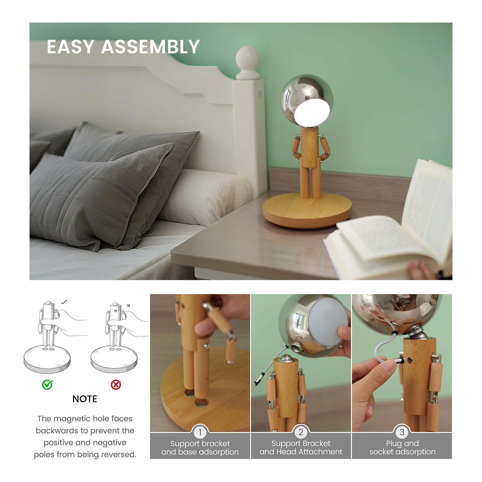 Vadifula Pause Moon Lamp cordless use ideal for desks and nightstands.