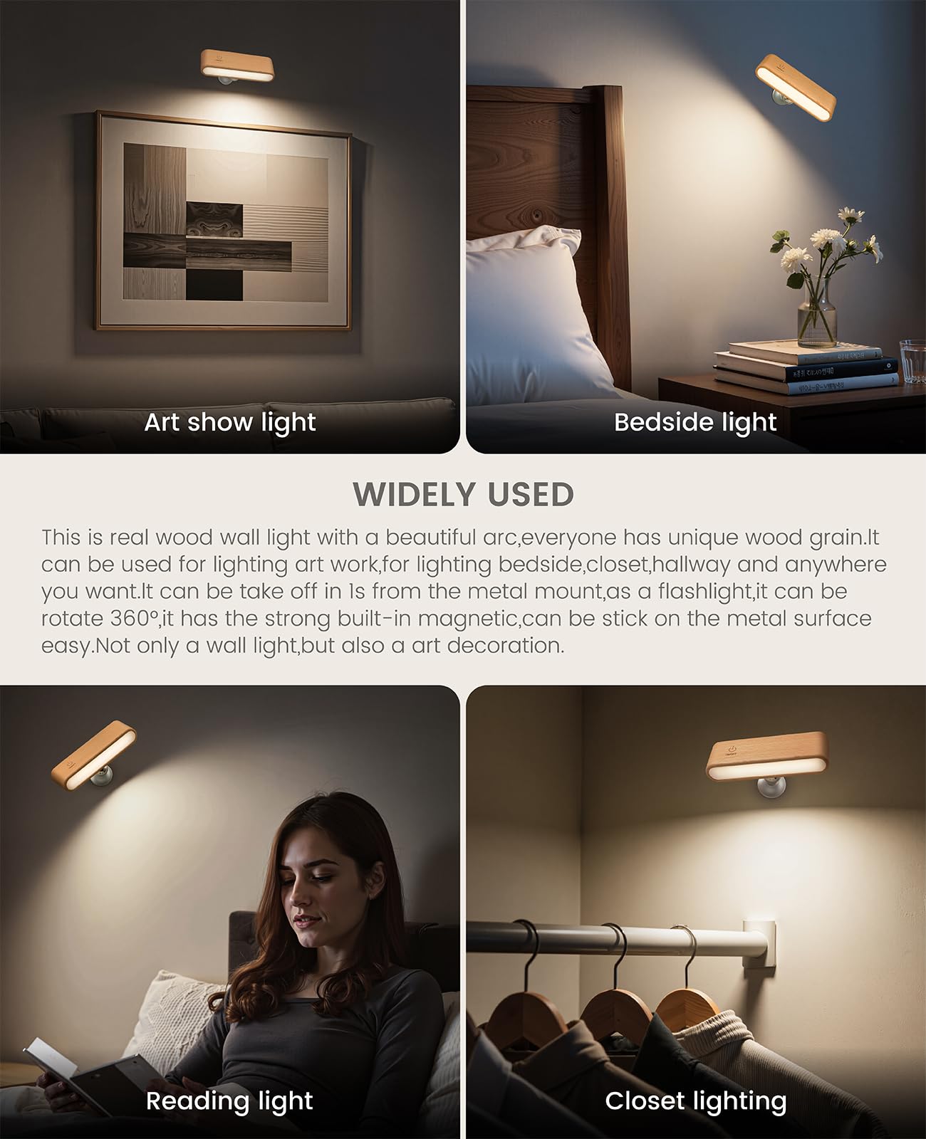 Vadifula magnetic-back sconce sticks to metal surfaces for quick setup.