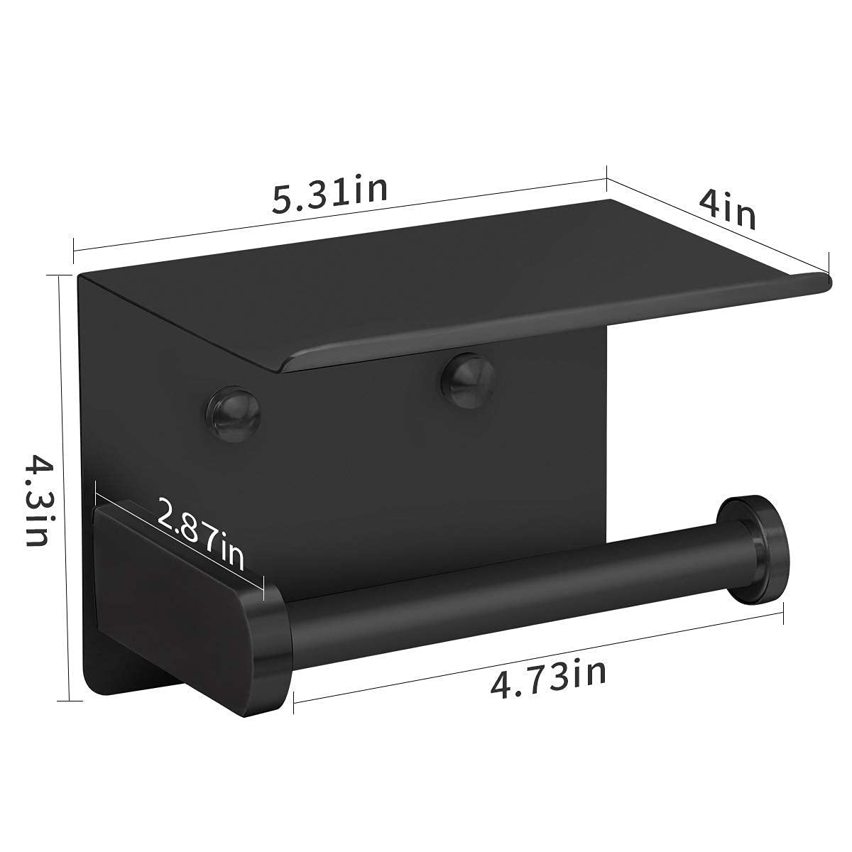 VAEHOLD bathroom accessory with black finish, shelf for items.