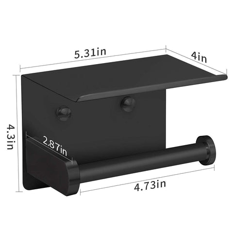 VAEHOLD bathroom accessory with black finish, shelf for items.