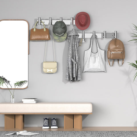 VAEHOLD entryway setup showing hats, bags, and keys on the rack