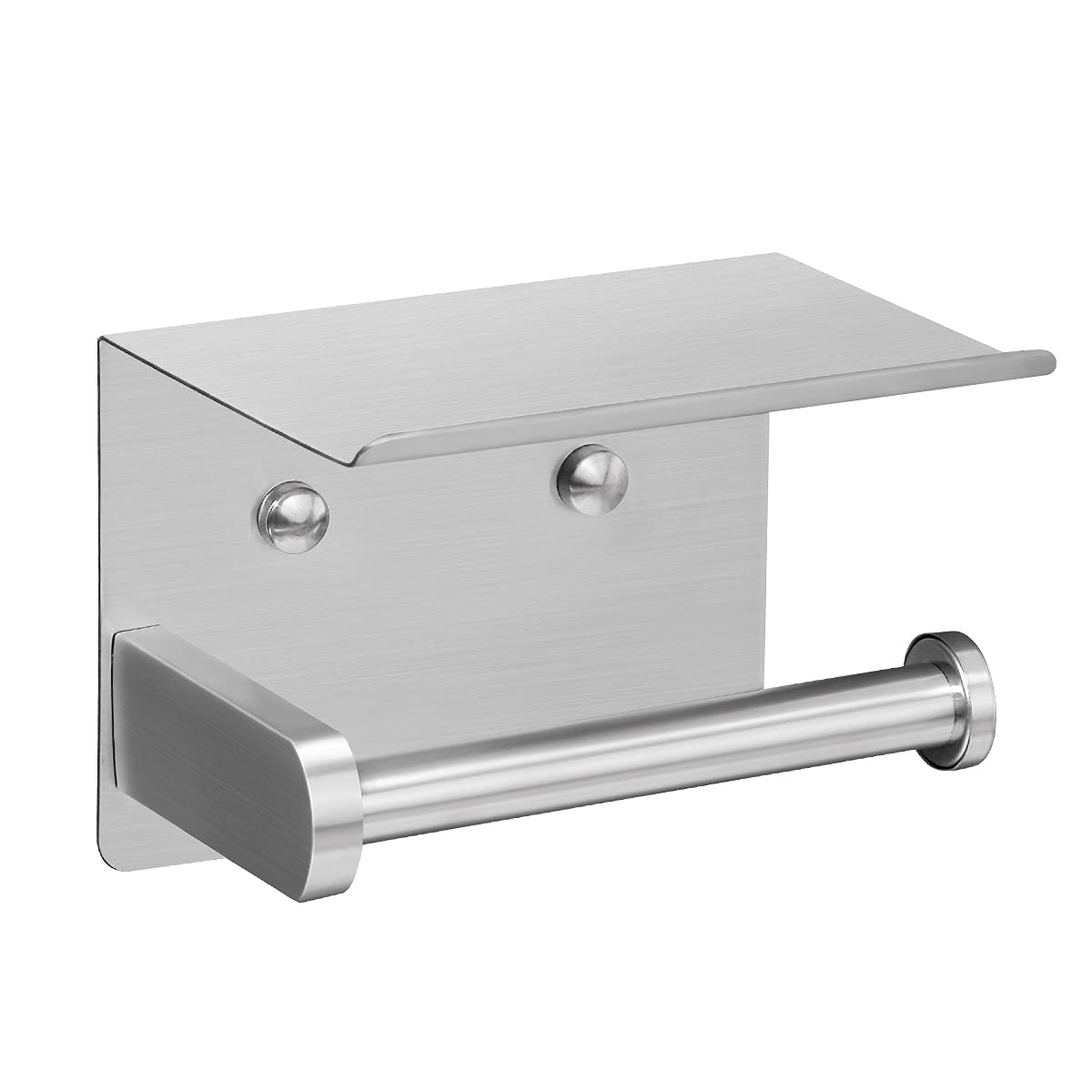 VAEHOLD self-adhesive toilet paper holder with shelf for phone and essentials