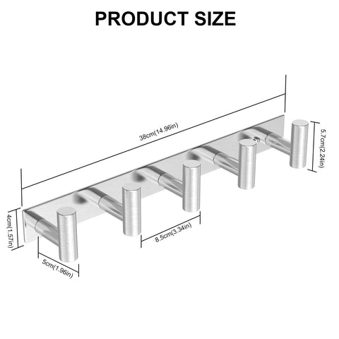 VAEHOLD entryway rack with double-row hooks for keys and hats