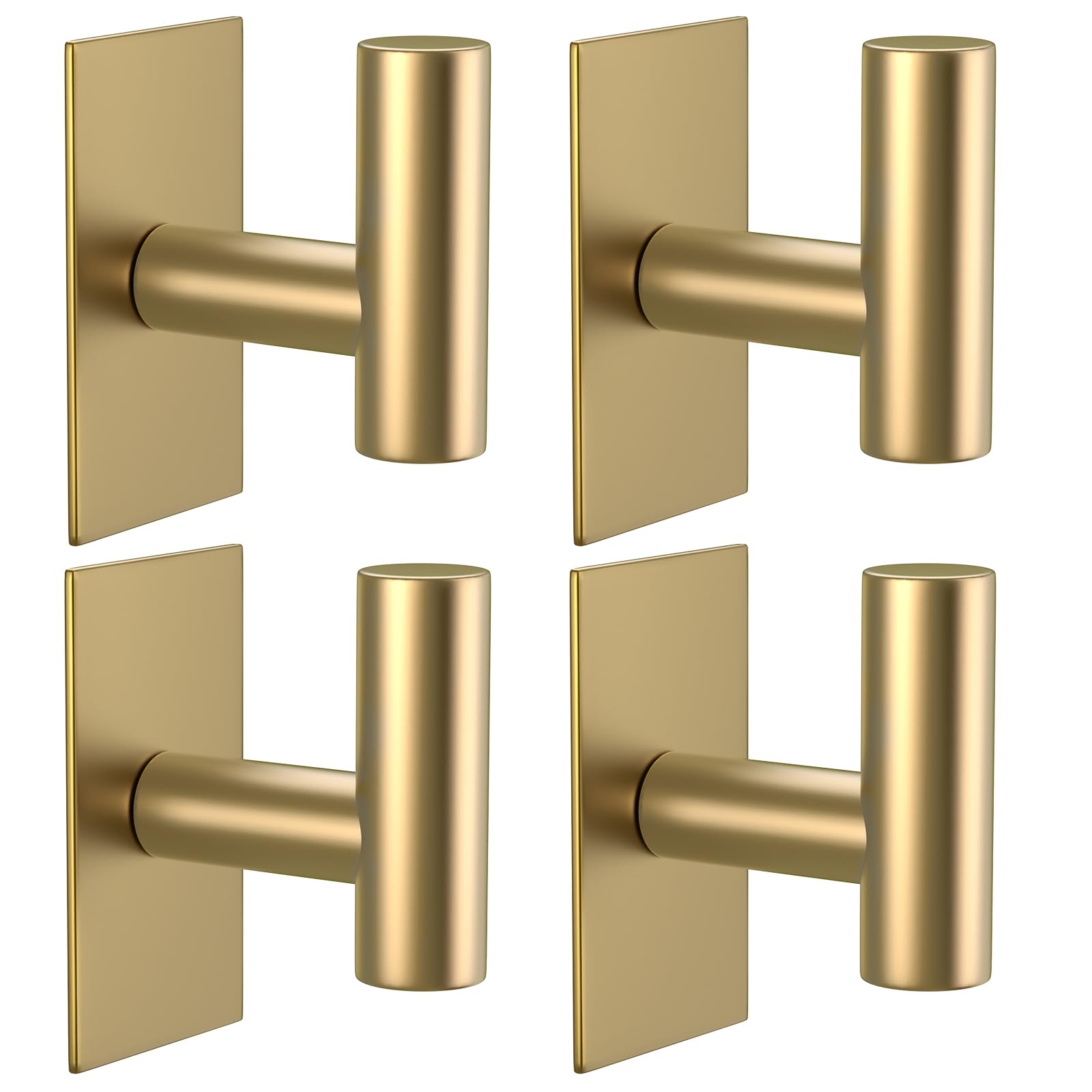 VAEHOLD gold wall towel hook showing strong adhesion on a smooth surface.