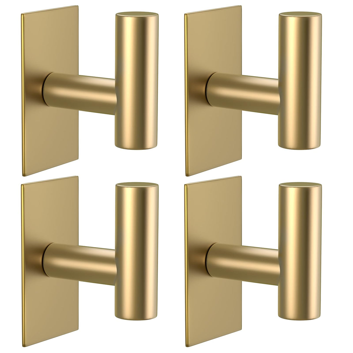 VAEHOLD gold wall towel hook showing strong adhesion on a smooth surface.