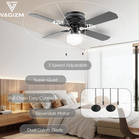 Vagizm dual finish blades offer flexible decor matching and reversible color options.
