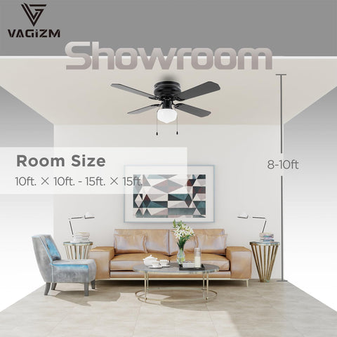 Vagizm flush-mount design provides stylish airflow in compact spaces like bedrooms.
