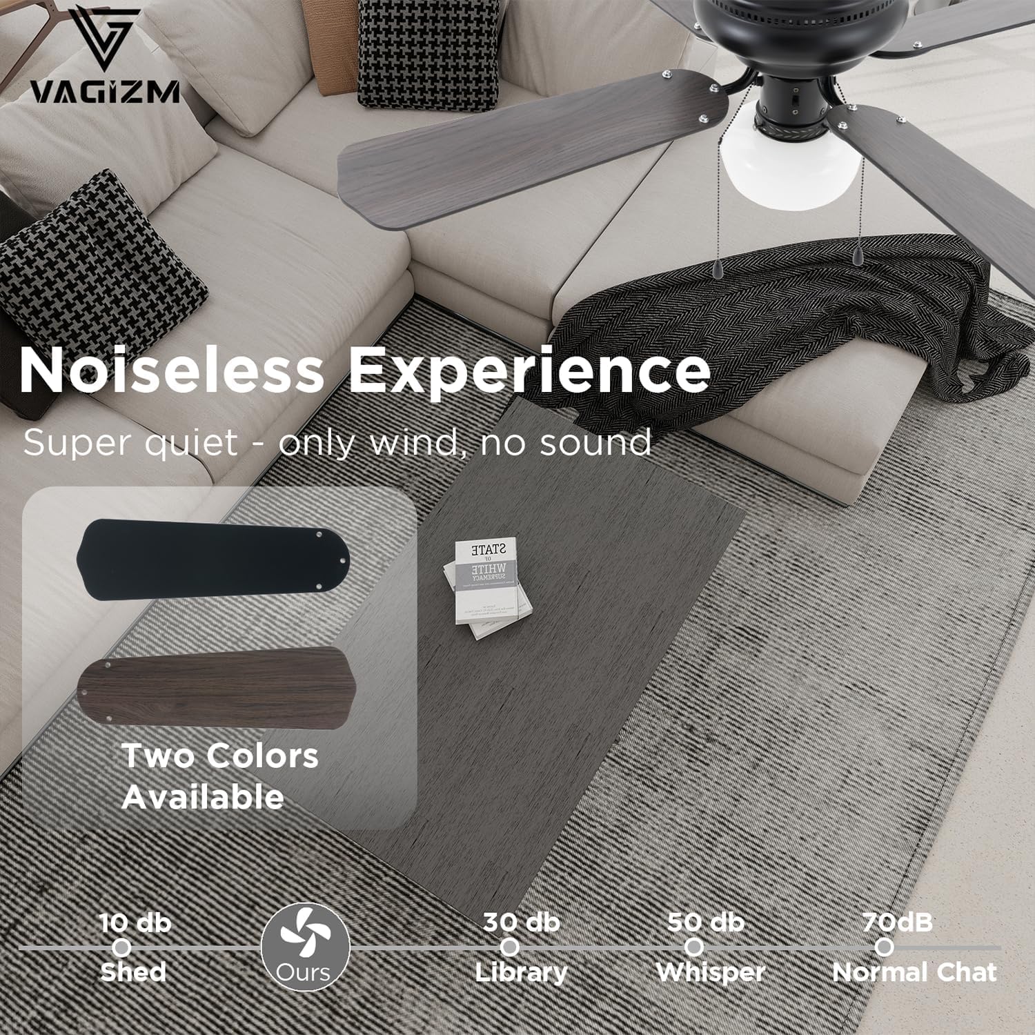 Vagizm quiet motor operates under 30 dB for undisturbed sleep.