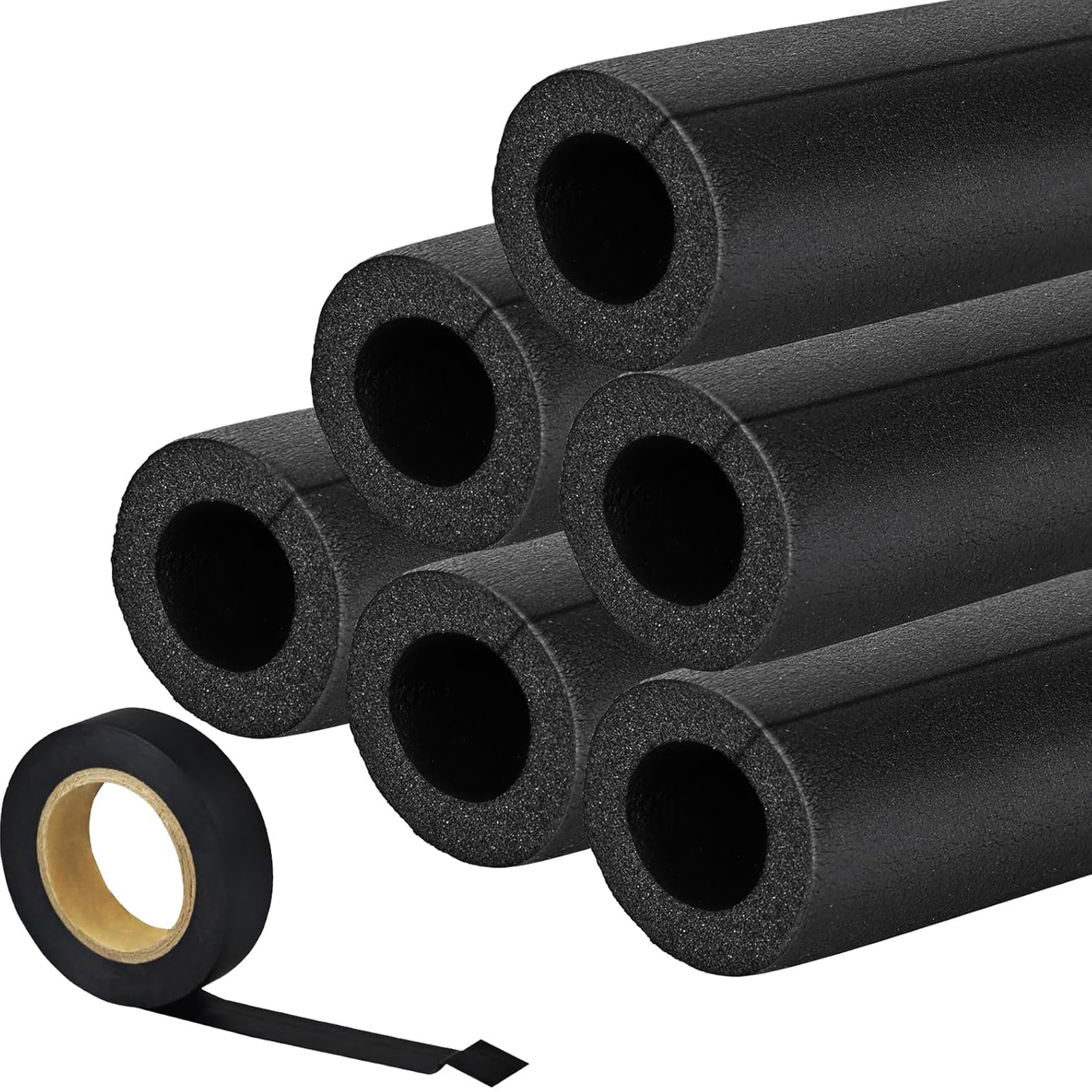 VAIPI 5-pack pipe insulation foam for 1-inch pipes, reduces heat loss.