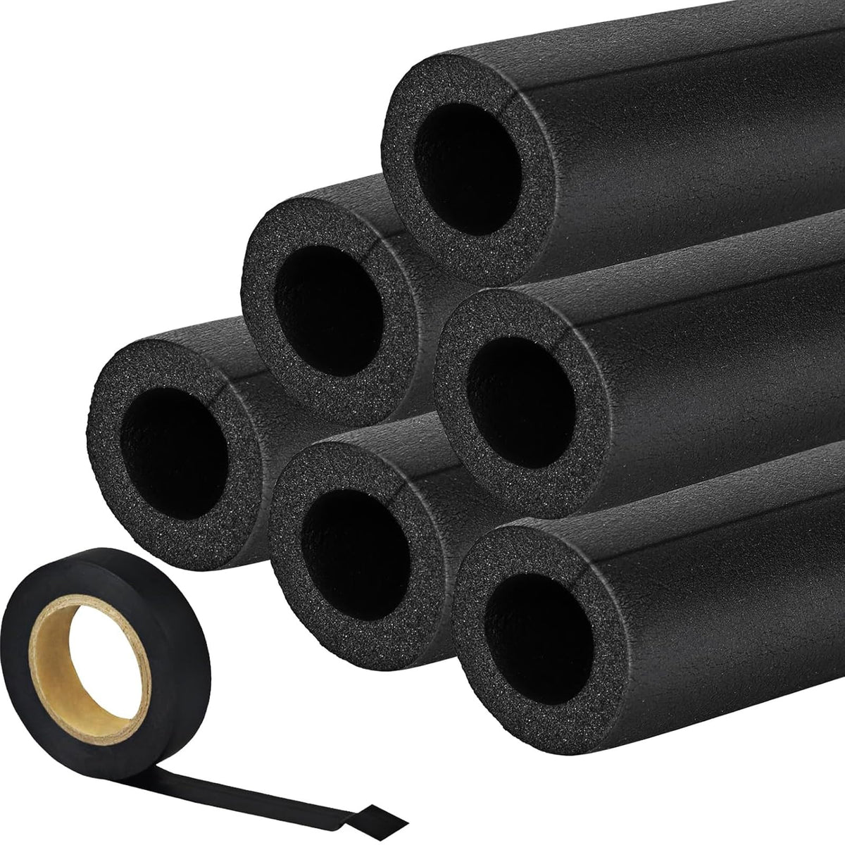 VAIPI 5-pack pipe insulation foam for 1-inch pipes, reduces heat loss.
