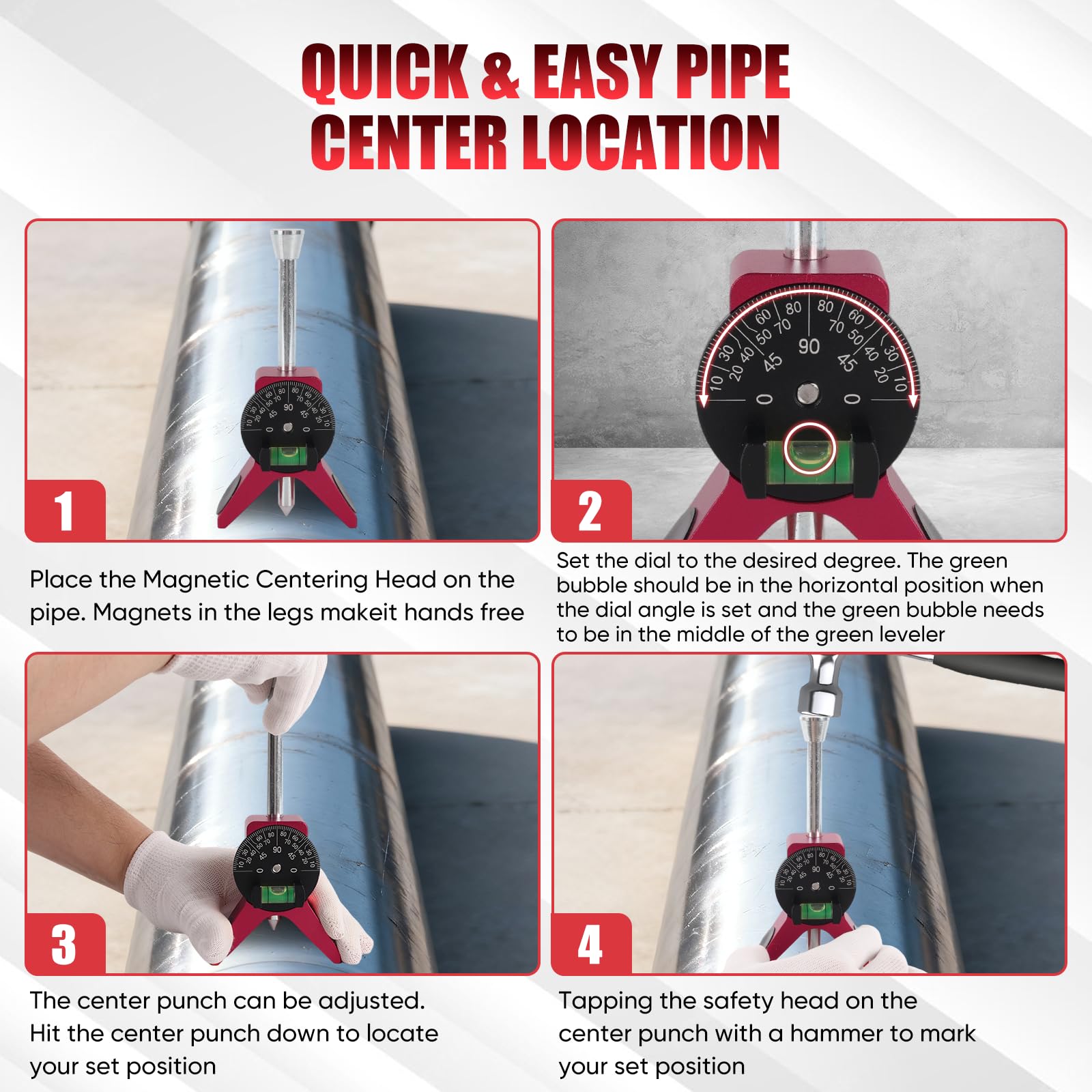 VAKPAT adjustable dial bubble protractor enables precise lines.