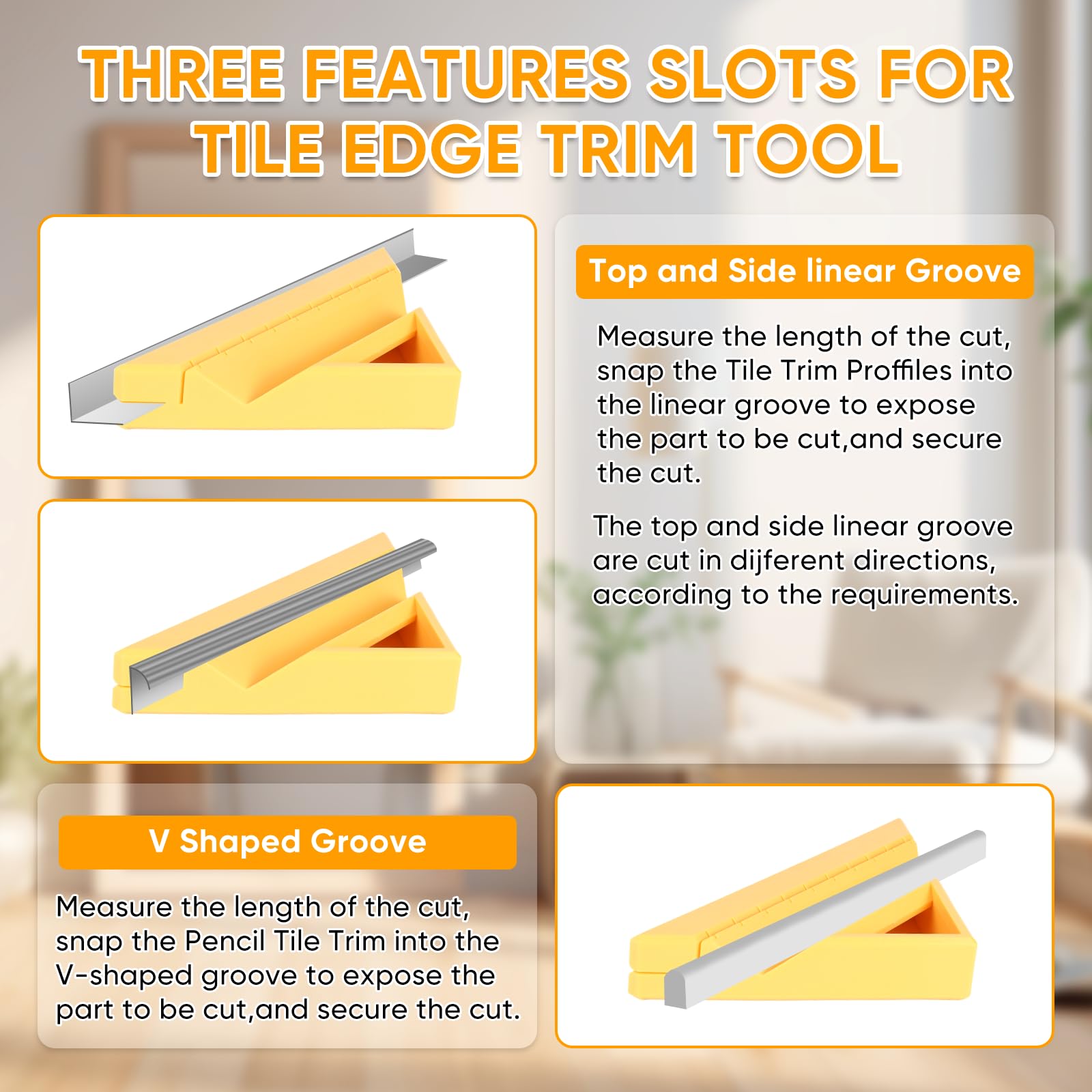 Vakpat tile edge trim cutter demonstrates universal compatibility across trims for easy setups.
