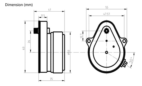 Valemo MD10 delivers 6 RPM at 60 Hz for precise control.