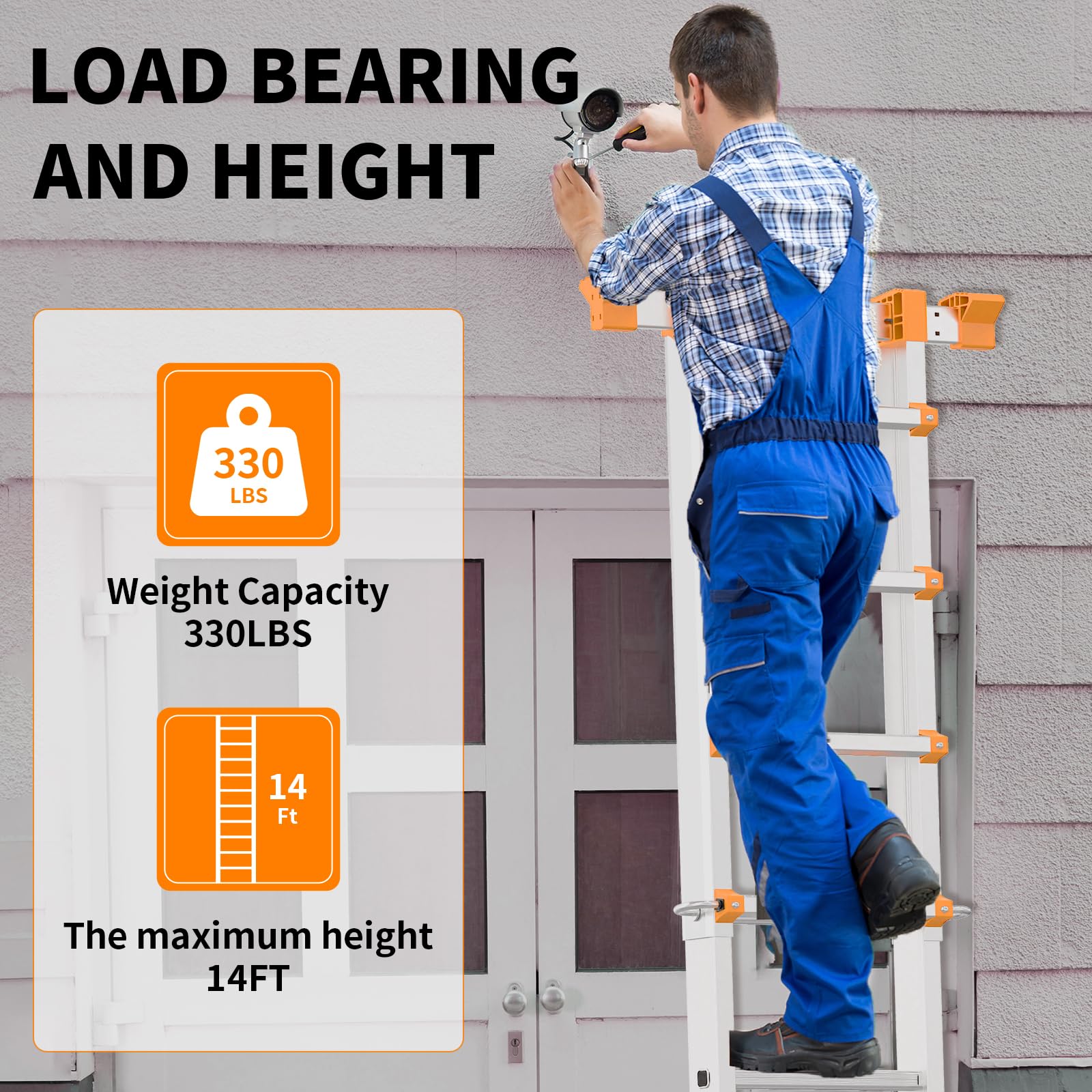 Valeo ladder suitable for roof access and exterior tasks