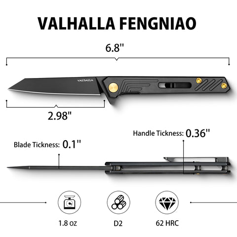 VALHALLA knife weighs 65g for light daily carry