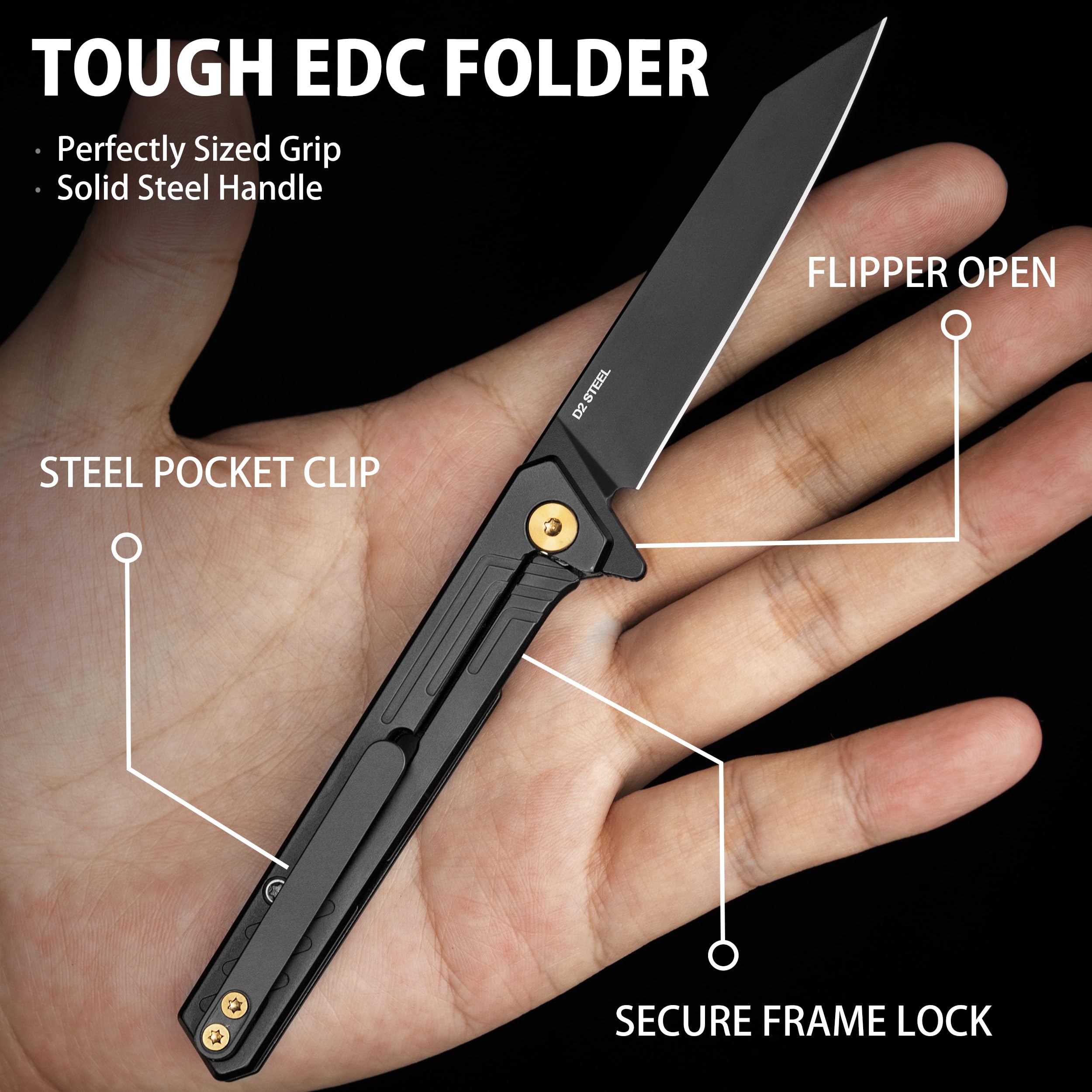VALHALLA slim design fits easily in a pocket for daily carry