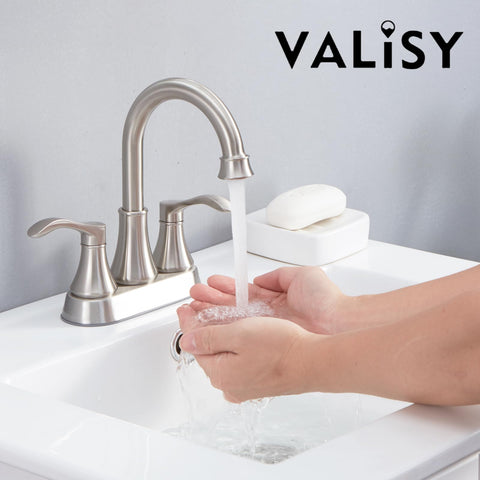 VALISY brushed nickel finish resists fingerprints and water spots
