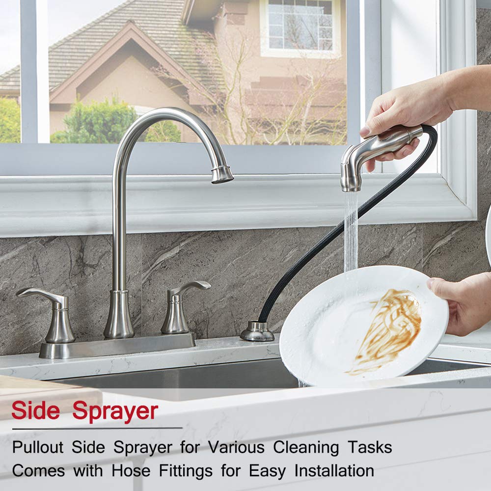 VALISY high-arc spout rotates 360 degrees for easy reach