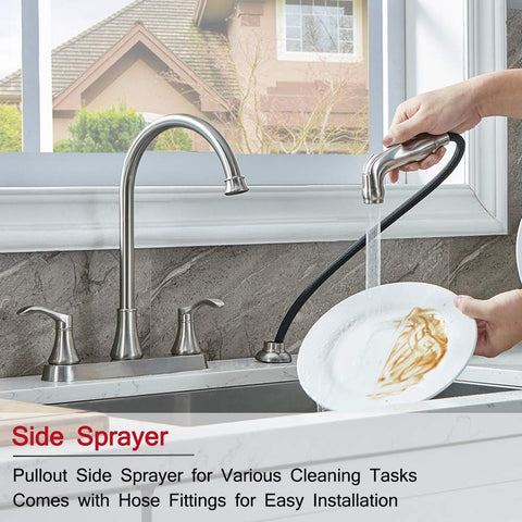 VALISY high-arc spout rotates 360 degrees for easy reach