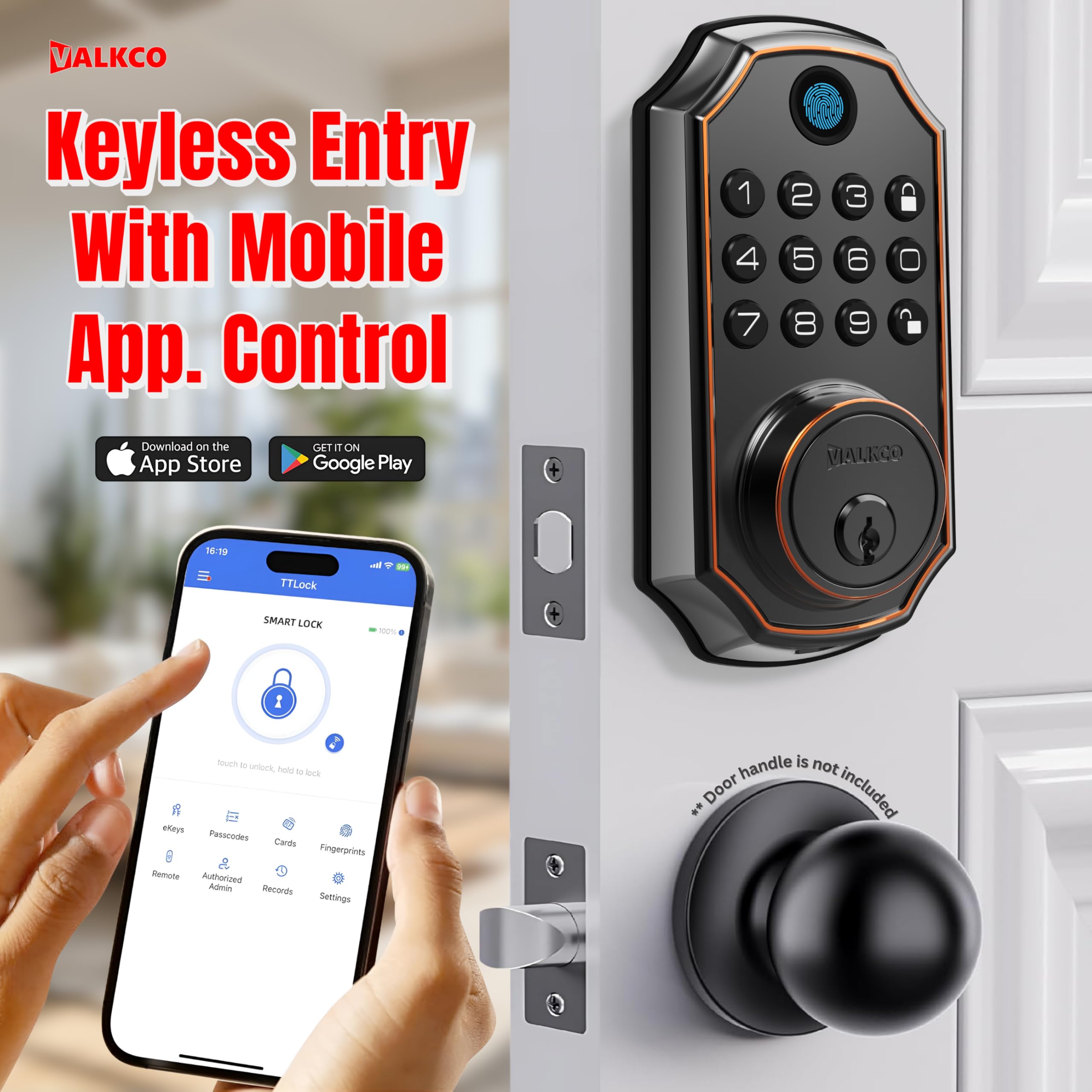 VALKCO V5O5BF anti-peep keypad entry preserves privacy