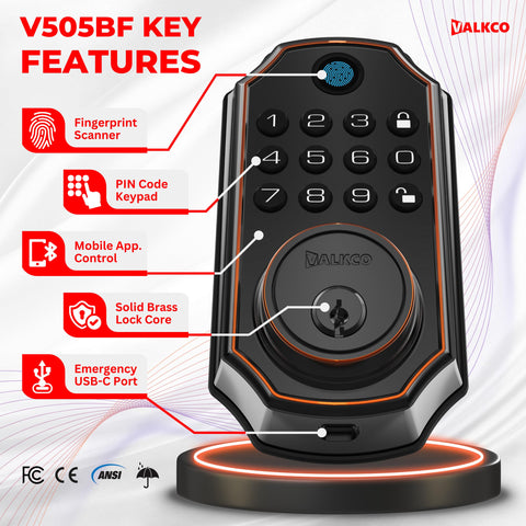 VALKCO V5O5BF fingerprint sensor in action for fast unlock