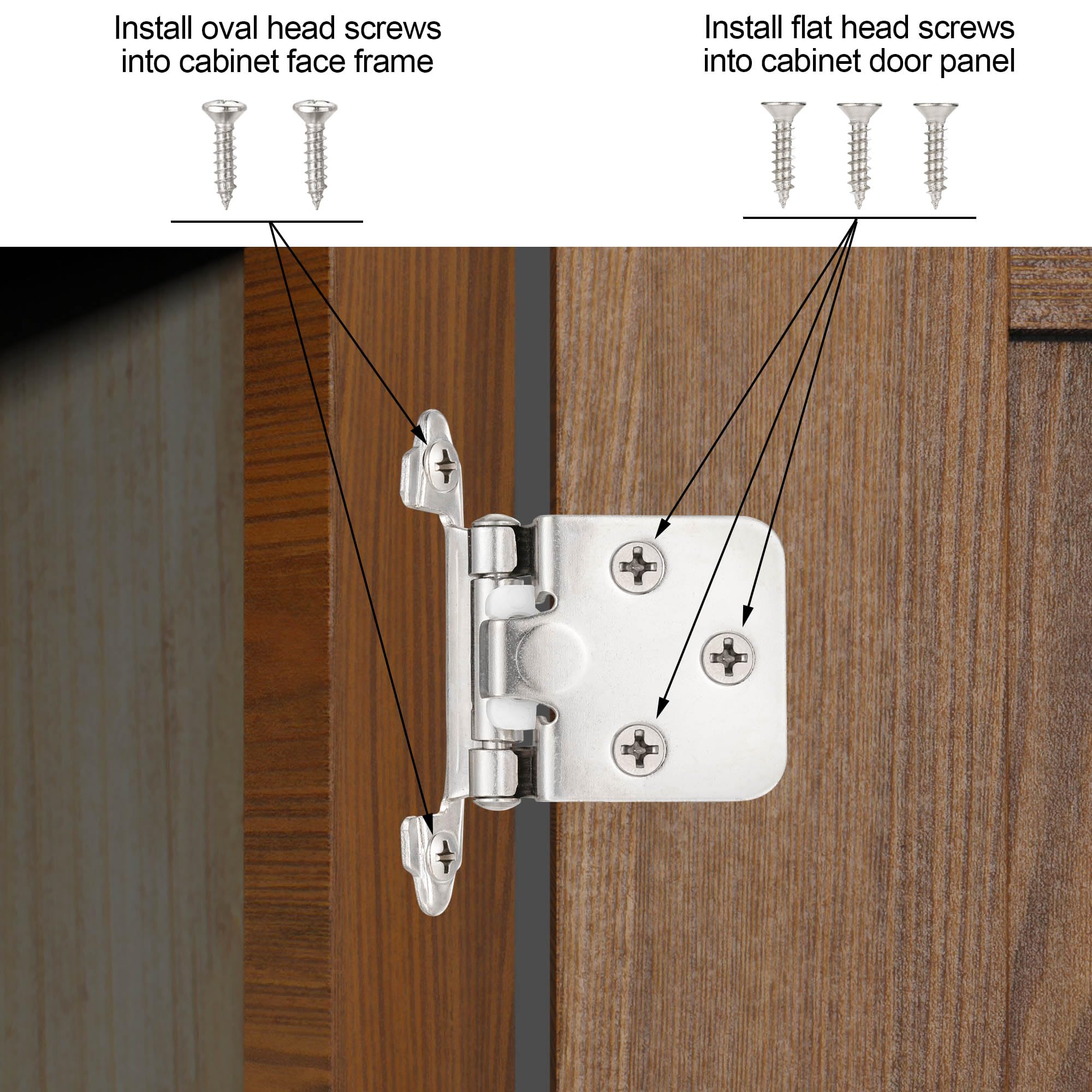 Vallecloud flush-mount hinge demonstrates precise overlay fit on doors