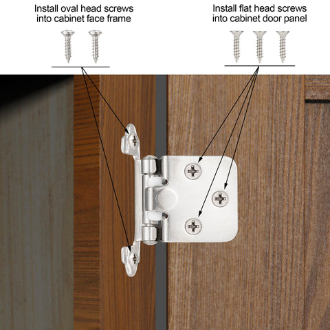 Vallecloud flush-mount hinge demonstrates precise overlay fit on doors