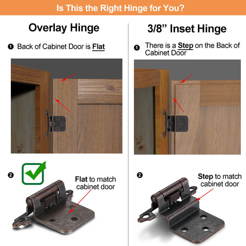 Vallecloud semi-concealed hinge on cabinet edge enhances vintage look and clean profile.