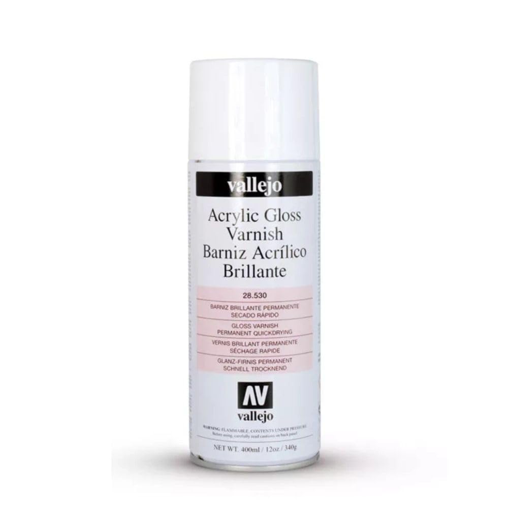 Vallejo acrylic gloss varnish spray surface closeup highlights transparent non yellowing gloss