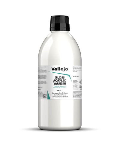 Vallejo permanent acrylic varnish glossy finish 500ml for long-lasting protection and vibrant colors