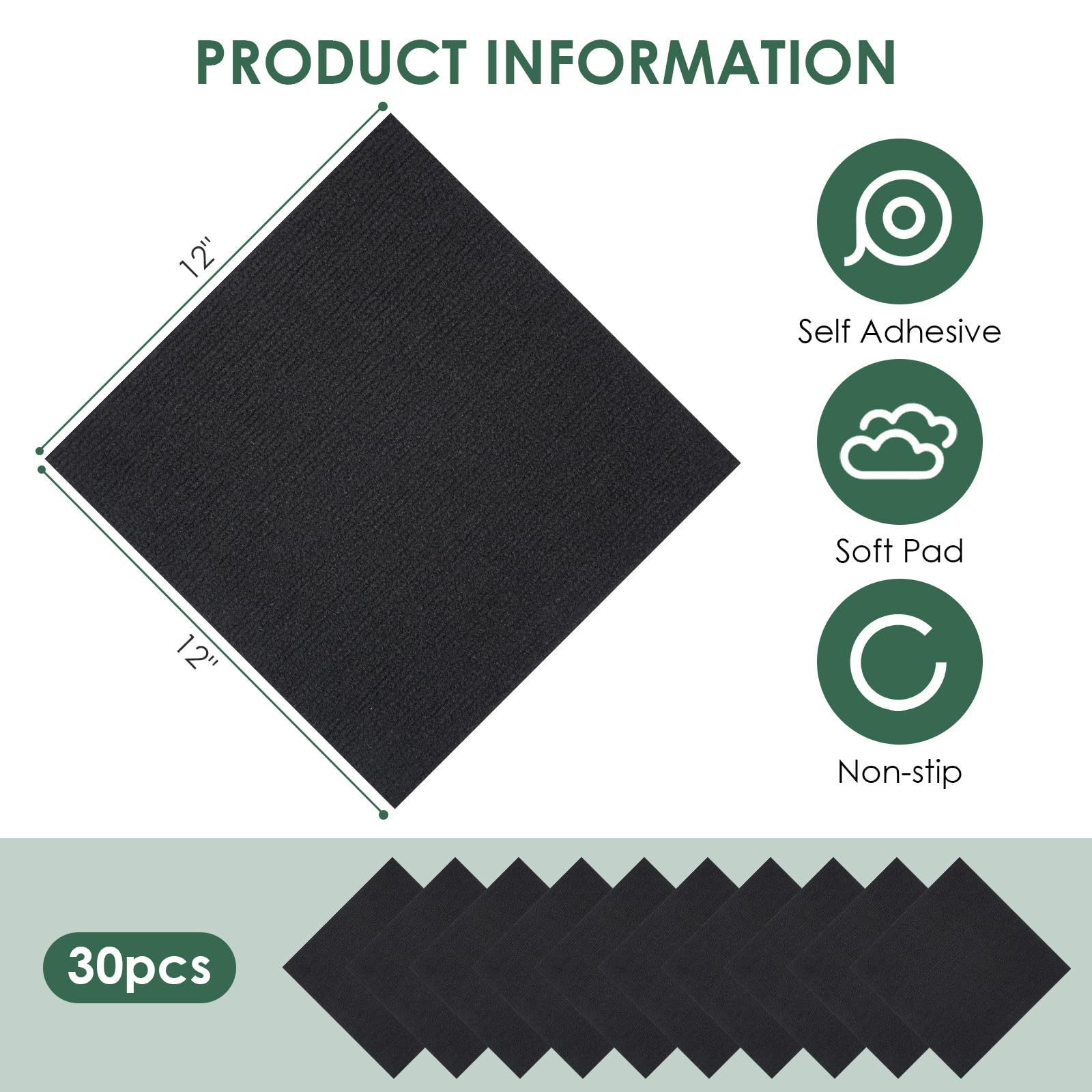 VallisCo 30-piece box of carpet tiles ready for flexible design layouts.